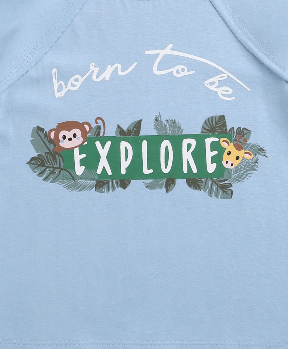 Unisex Jungle Explorer Cotton Jersey T-shirt - Blue