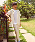 Short Sleeve Crochet Arrow Shirt - Off-White