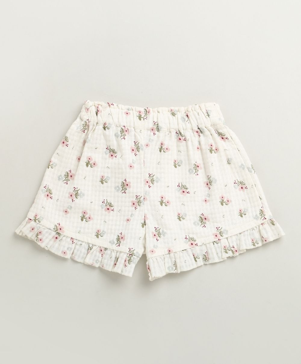 Blossom Whisper Ruffle Co-ord Set - White