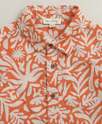 Baby Boys Tropical Bloom Cotton Co-ord Set - Orange & Peach