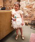 Sparkle Mesh Party Skirt - White