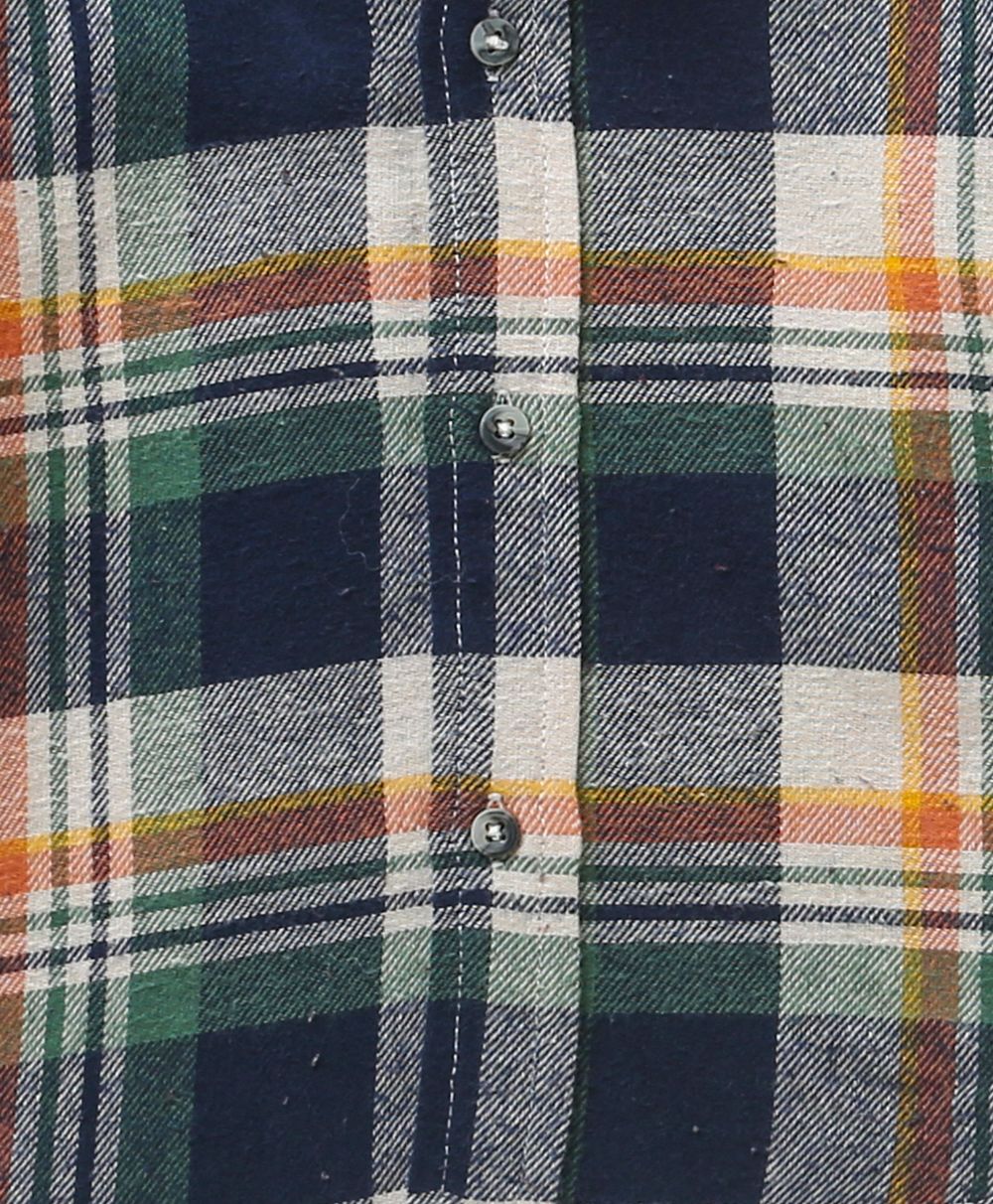 Checks Cotton Flannel Hoodie Long Sleeve Shirt Detachable Hoodie - Multicoloured