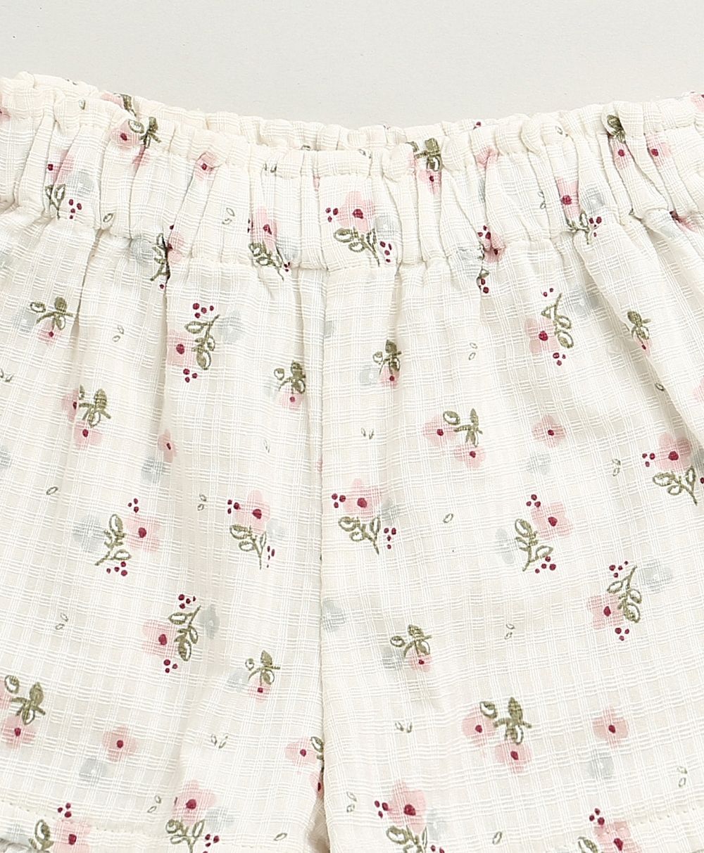 Blossom Whisper Ruffle Co-ord Set - White