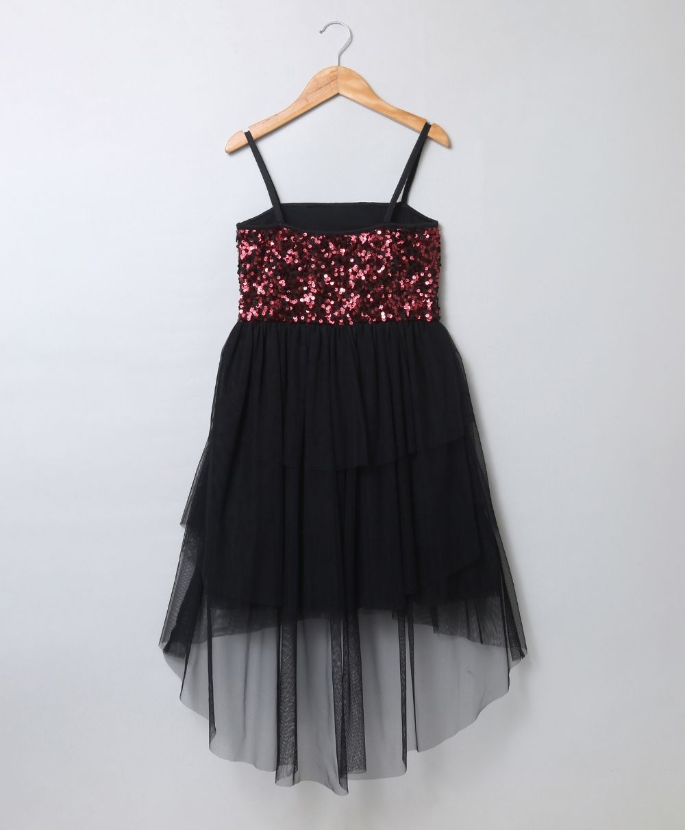 Embellished Party Dress - Red & Black