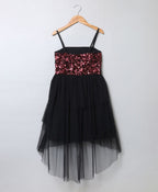 Embellished Party Dress - Red & Black