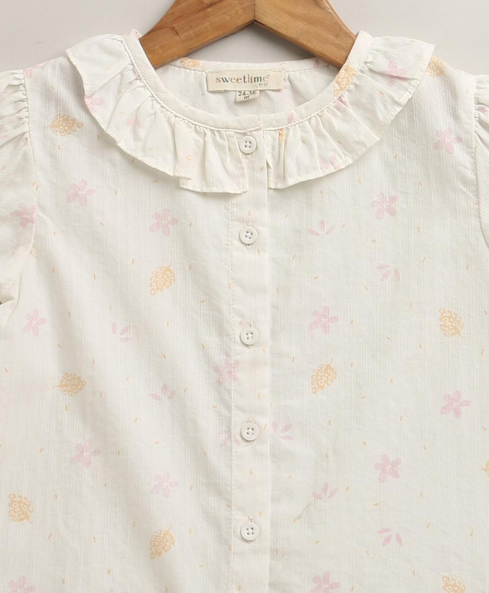 Buttercream Bloom Top & Shorts Co-ord Set – White