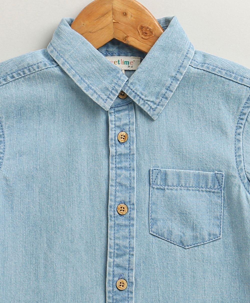 Baby Boys'  Denim and Beige Set - Blue & Beige
