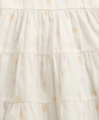 Moonlight Meadow Tiered Organic Cotton Dress – White