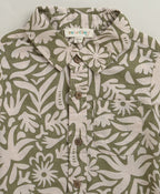 Baby Boys Tropical Bloom Cotton Co-ord Set - Olive & Beige