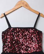 Embellished Party Dress - Red & Black