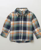 Checks Cotton Flannel Hoodie Long Sleeve Shirt Detachable Hoodie - Multicoloured