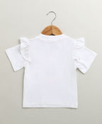 Cuddle Koala Ruffle Cotton Jersey T-shirt - White