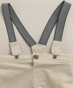 Little Gentleman Suspender Co-ord Set - White & Beige