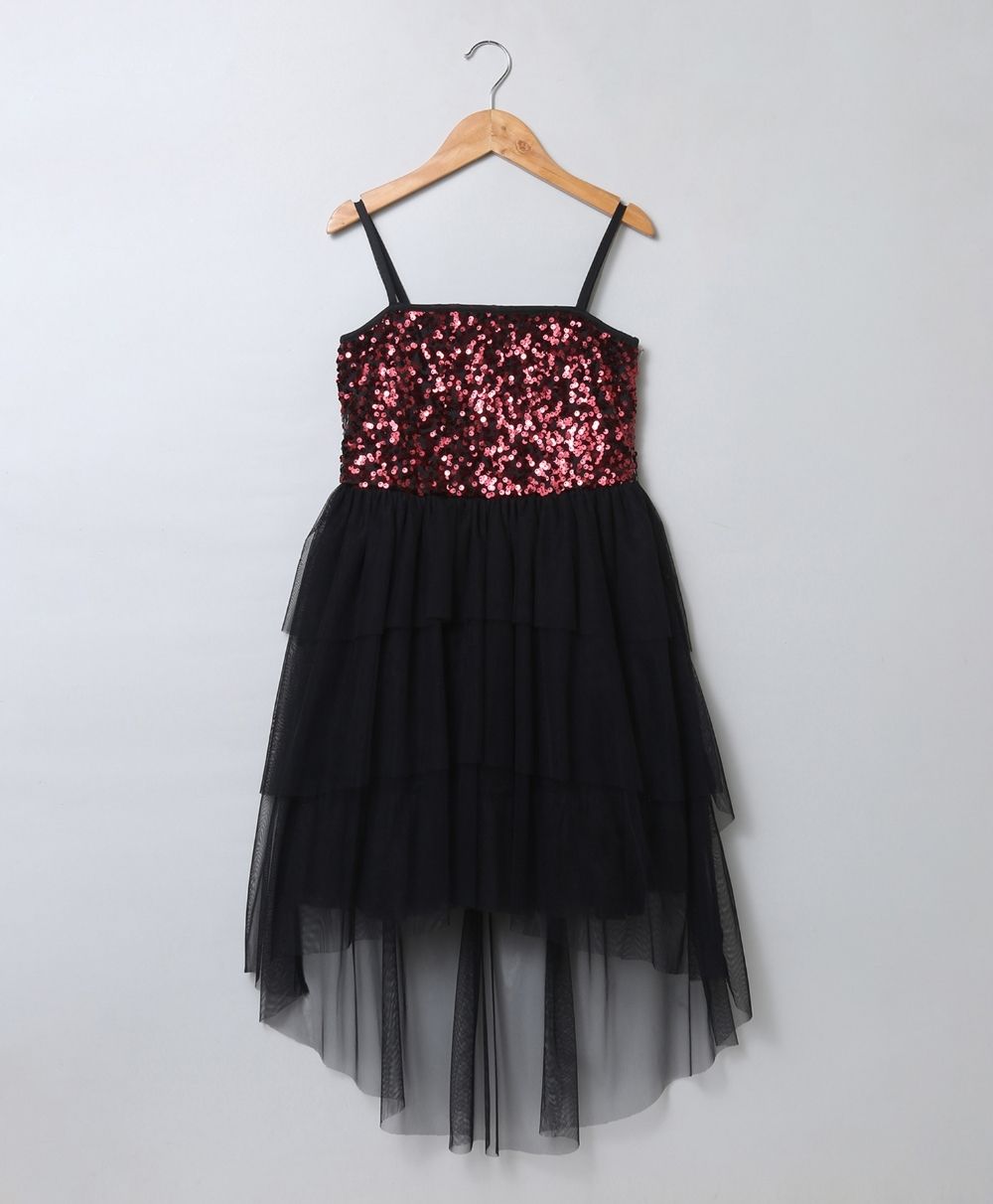 Embellished Party Dress - Red & Black