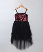 Embellished Party Dress - Red & Black