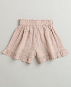 Pumpkin & Floral Print Ruffle Organic Cotton Co-ord Set - Off-White & Peach