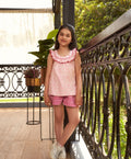 Stylish Floral Print Top And Shorts Coord Set - Pink