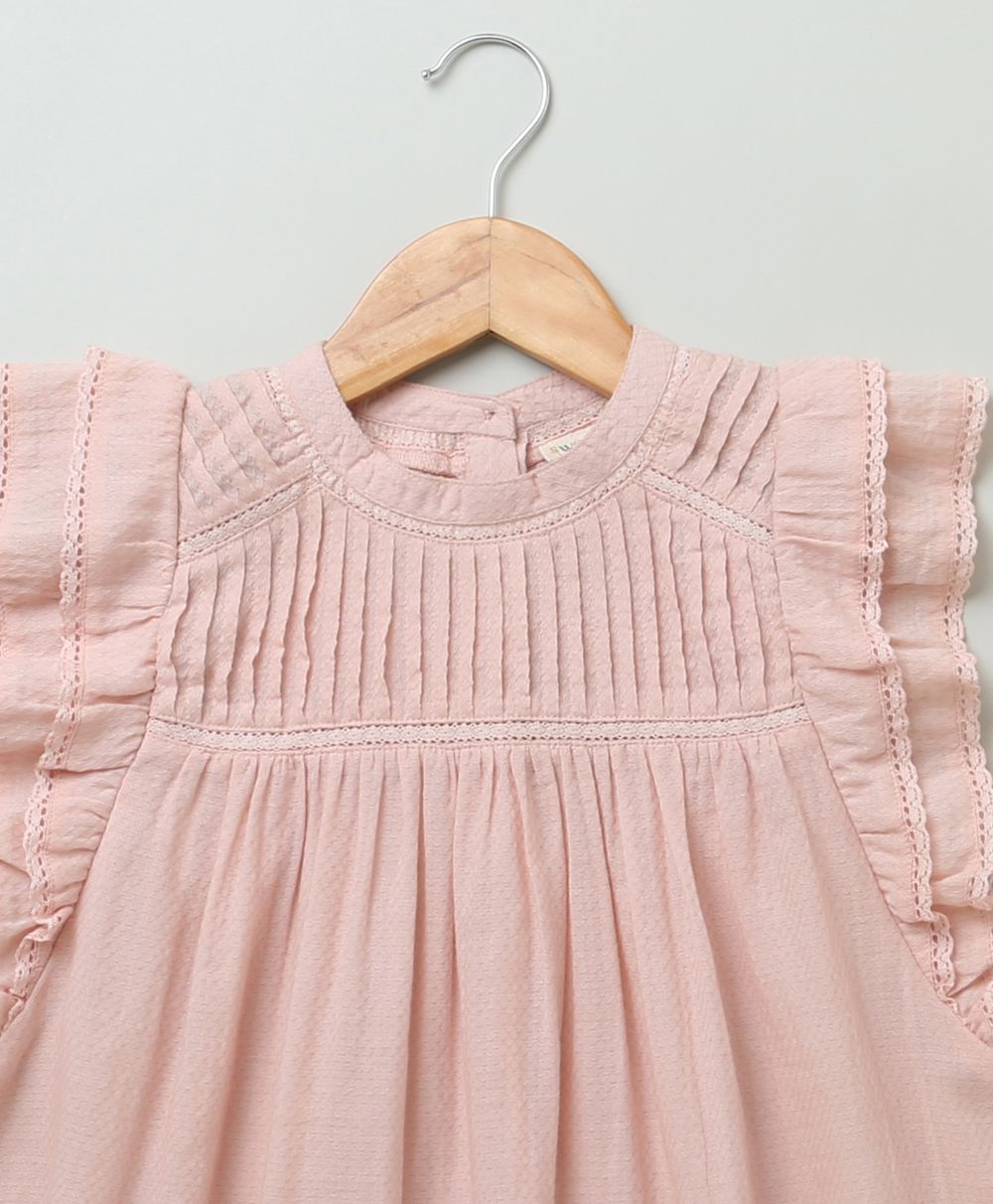 Flutter Sleeves Blouse - Peach