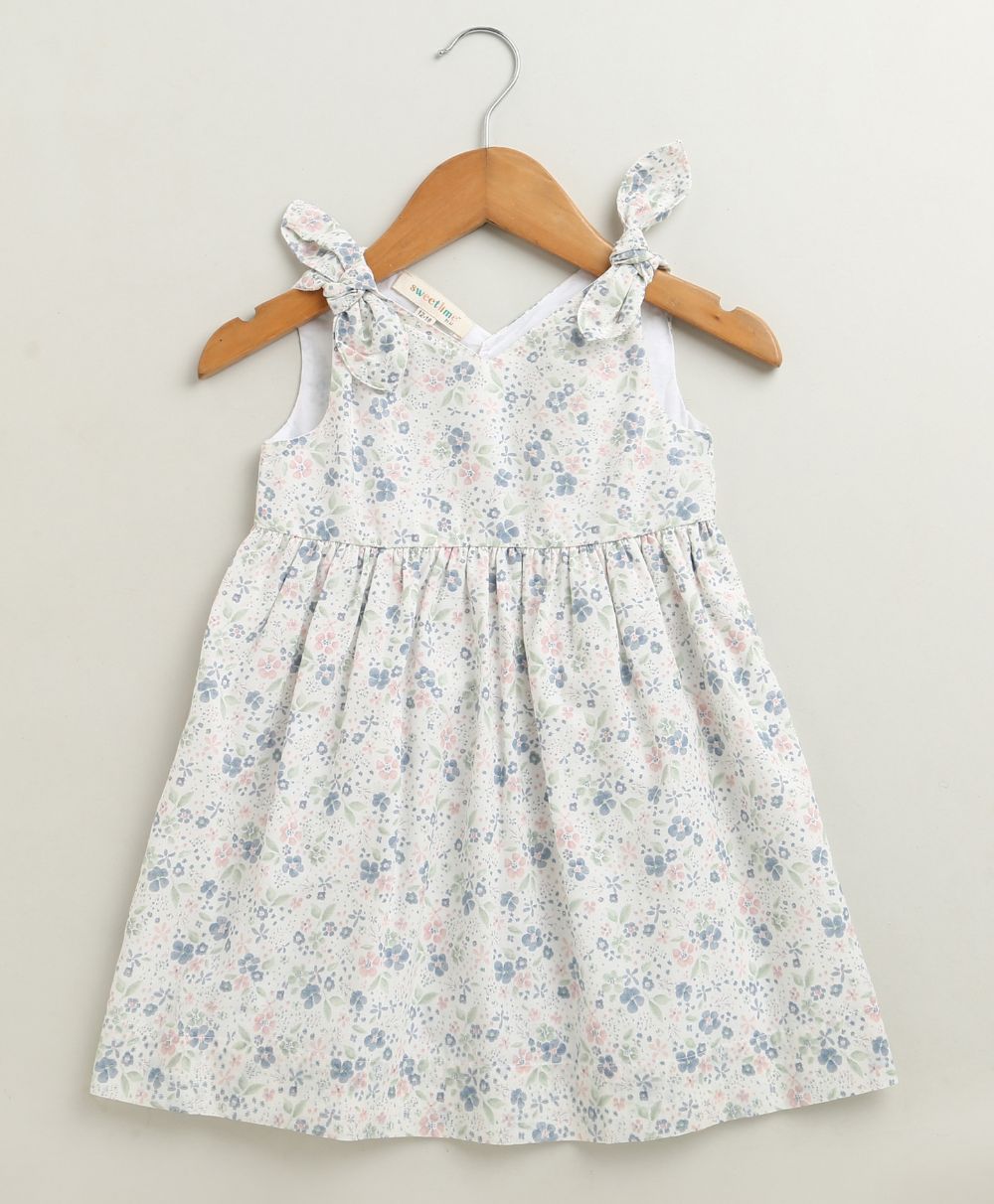 Blossom Breeze Organic Cotton Co-ord Set with A Hat - White