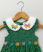 Polka Dot Printed Dress - Green