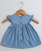 Rabbit Print Denim Top - Blue