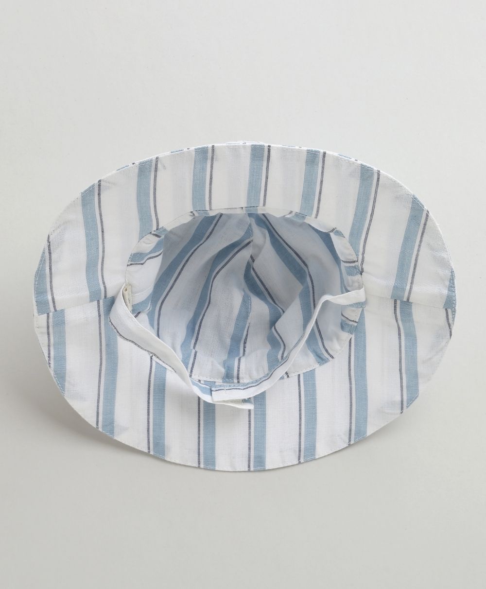 Unisex Skyline Stripe Sun Hat - Blue & White