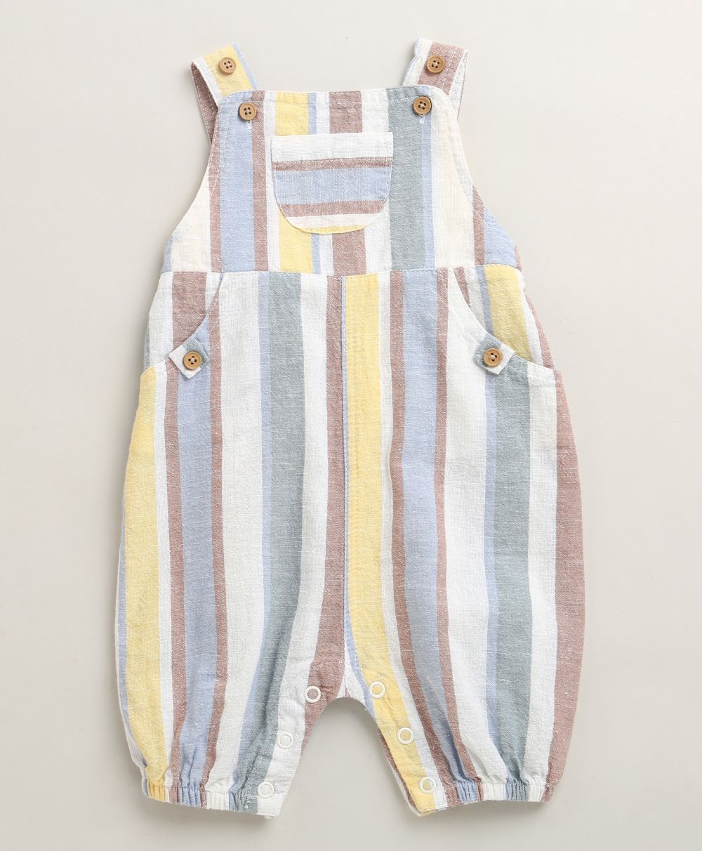Baby Boys' Sunbeam Stripes Organic Cotton Romper & White T-shirt Set - Multi