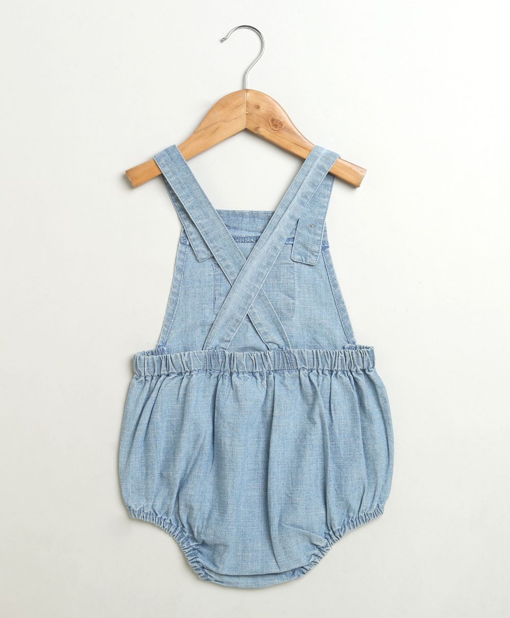 Unisex Denim Koala Print Romper - Blue