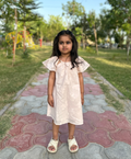 Jacquard A-Line Cotton Dress - Rose Pink