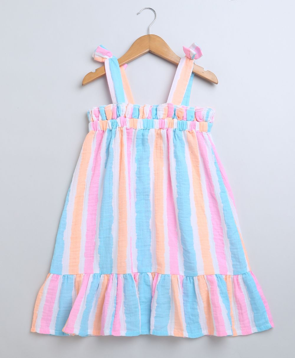 Striped Cotton Dress - Multicoloured