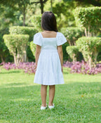Ruffled Cotton Dress - White