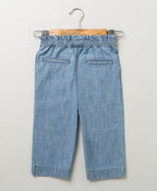 Cropped Chambray Pants - Blue
