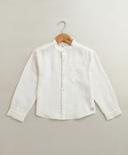 Classic Stripes & White Shirt Set - Off White & Beige