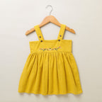 Dress With White Body Suit - Mustard