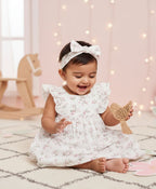 Baby Girl's Organic Cotton Little Meadow Princess Dress & Hairband Set - White