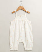 Baby Girls' Cotton Buttercup Breeze Romper & Hat Set - White