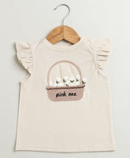 Blossom Basket Ruffle Top - Beige