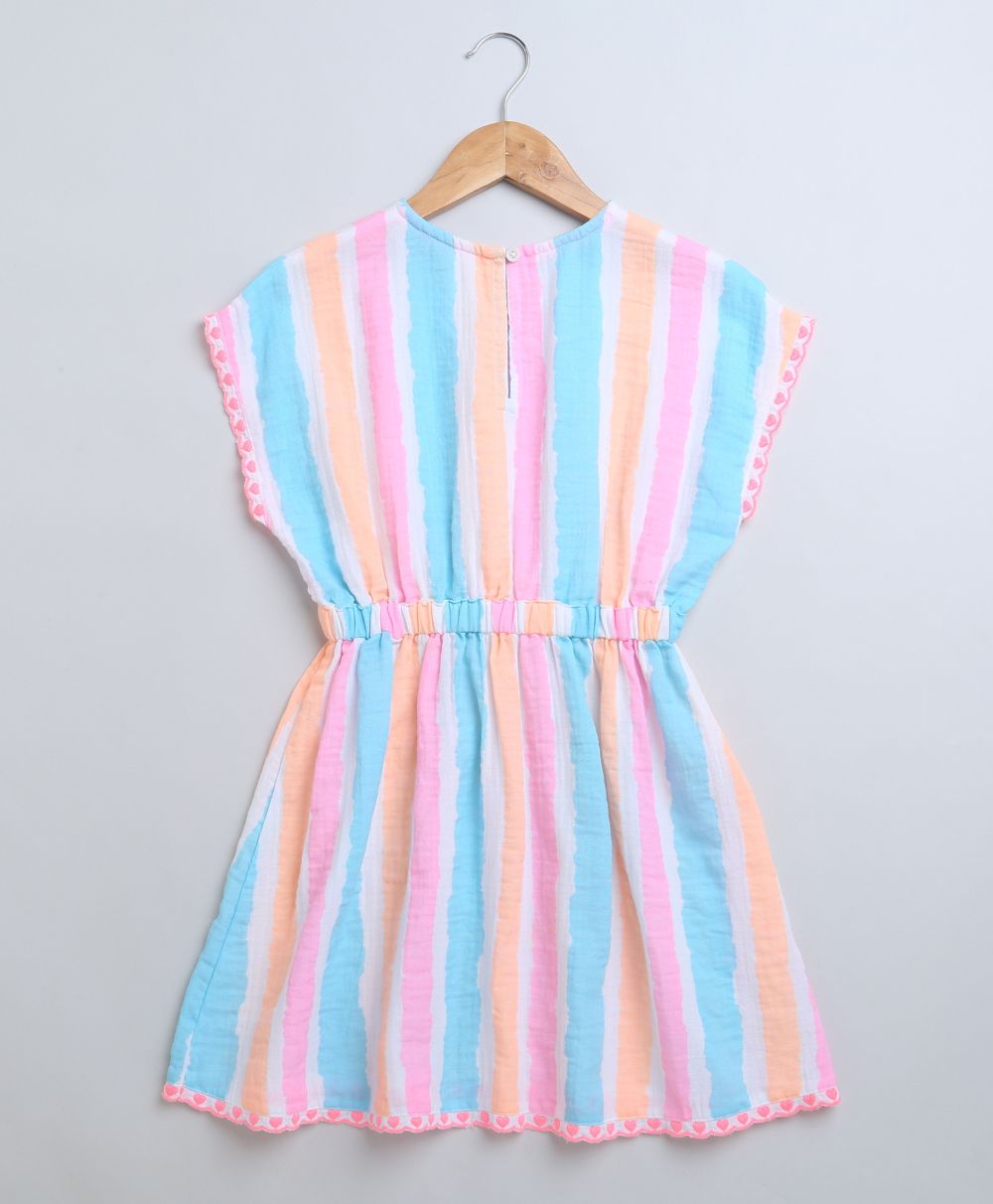Striped Cotton Kaftan - Multicoloured