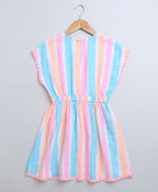 Striped Cotton Kaftan - Multicoloured