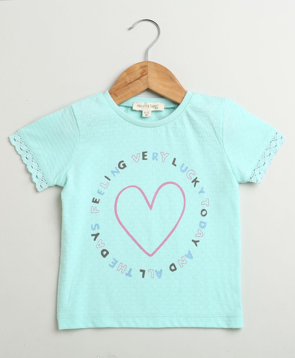 Lucky Heart T-shirt & Denim Explorer Relaxed Jogger Pants Co-ord Set - Blue & Navy