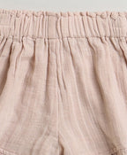 Pumpkin & Floral Print Ruffle Organic Cotton Co-ord Set - Off-White & Peach