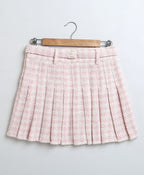 Cotton Tweed Jacquard Skirt - Pink
