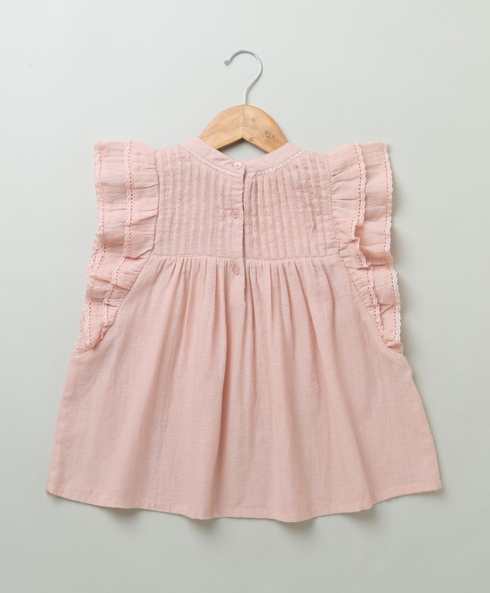 Flutter Sleeves Blouse - Peach