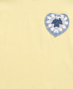 Honey Heart Ruffle Cotton T-shirt - Lemon Yellow