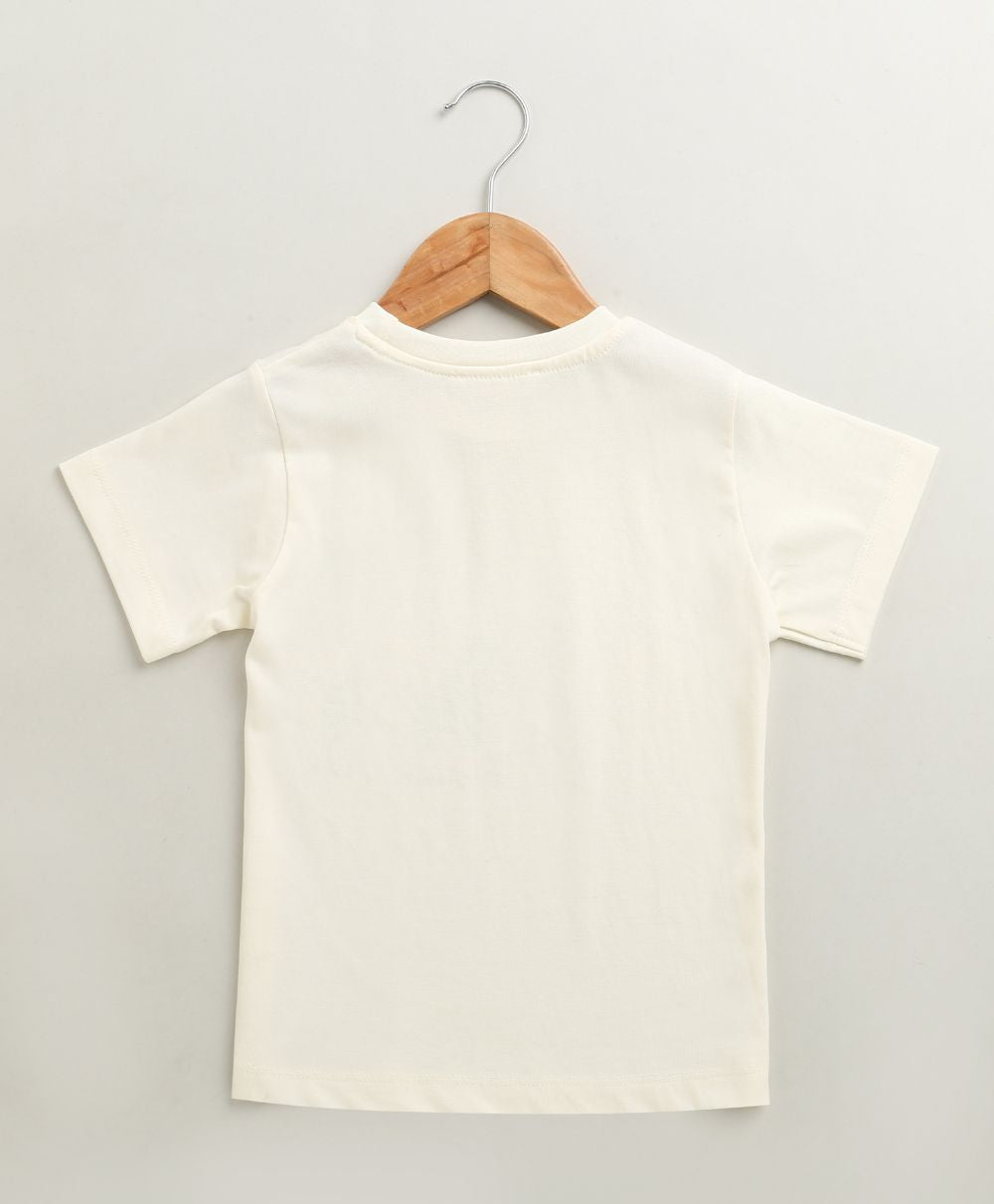 Unisex Best Friends Cotton Jersey  T-shirt -  Off-White