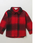 Sweetlime By As Checks Cotton Flannel Hoodie Long Sleeve Shirt detachable hoodie - Red & Black