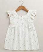 Minty Whisper Ruffle Organic Cotton Co-ord Set - White