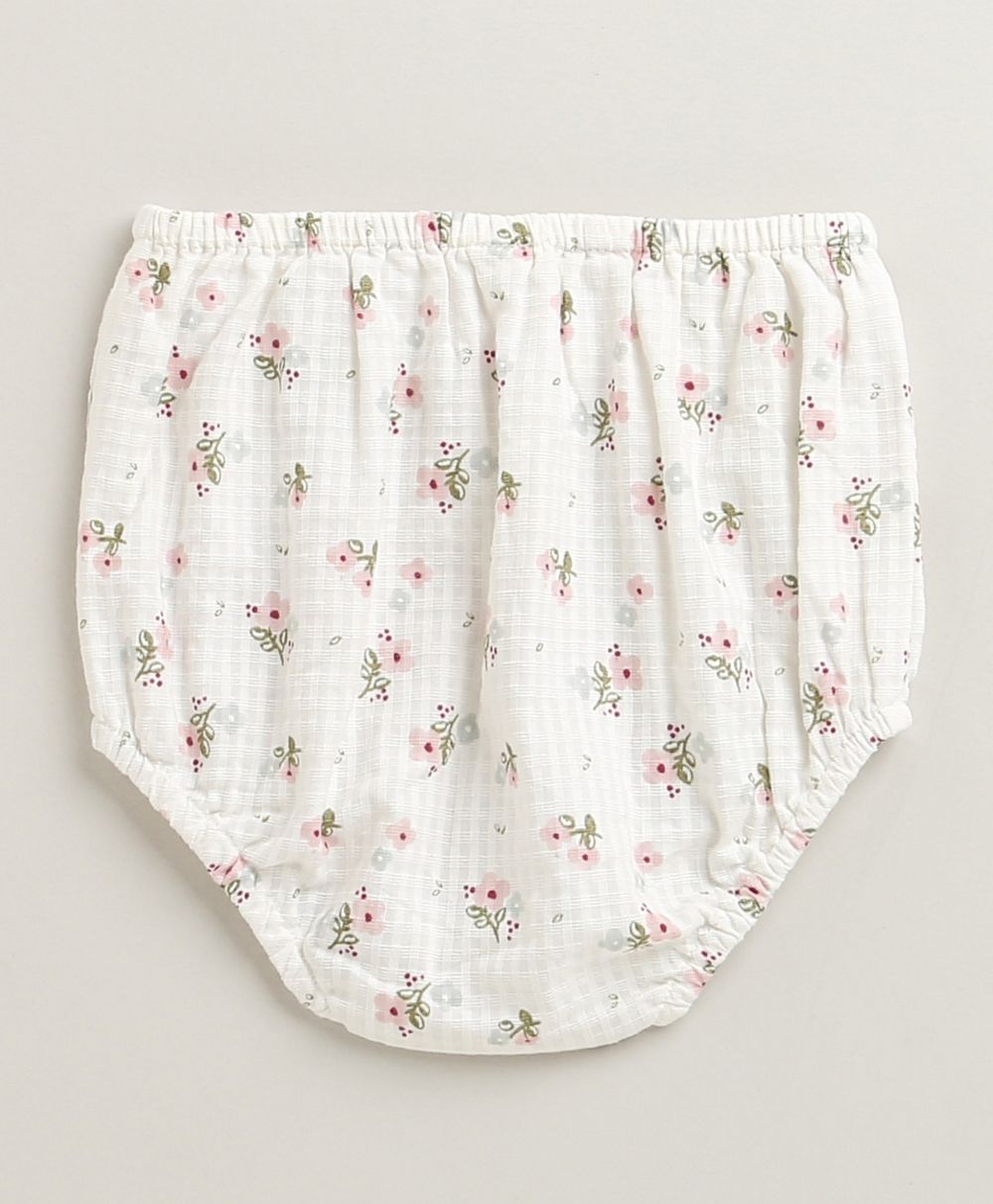 Sweetlme By AS Sweet Blossom Ruffle Organic Cotton Dress & Bloomer Set with Hairband - Off White