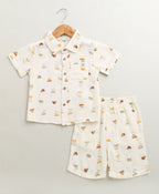 Zoom Safari Cotton Double Cloth Co-ord Set -  Off-White
