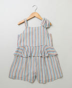 Cotton Striped Playsuit - Multicoloured